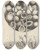 Triptych art skateboard deck of Robert Hooke Microscopic View Of Ketteringstone Sea Moss And Sponge by Robert Hooke (1635-1703)