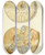 Triptych art skateboard deck of James Sowerby The Mineral Conchology Of Great Britain Pl352 by James Sowerby (1757-1822)