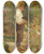 Triptych art skateboard deck of Joseph Hasslwander Knabe Mit Katze Im Garten by Joseph Hasslwander (1812-1878)