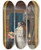 Triptych art skateboard deck of Master Of 1499 Christiaan De Hondt Abbot At Ten Duinen by Master Of 1499 (15-)