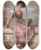 Triptych art skateboard deck of Carl Schweninger Jr Young Tambourine Player by Carl Schweninger Jr (1854-1903)