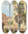 Triptych art skateboard deck of Antonietta Brandeis Canal In Venice With View Of The Back Of The Palazzo Rocca by Antonietta Brandeis (1848-1926)