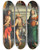 Triptych art skateboard deck of Monogrammist Ed Madonna Enthroned With Saints by Monogrammist Ed
