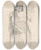 Triptych art skateboard deck of Flicien Rops Study Of A Figure With Headress by Felicien Rops (1833-1898)