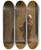 Triptych art skateboard deck of Carl Spitzweg Strasse In Kairo Trk Findet Rose A Cairo Street by Carl Spitzweg (1808-1880)