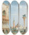 Triptych art skateboard deck of Marco Grubacs Venedig Blick Auf San Giorgio Maggiore Vom Markusplatz Aus by Marco Grubacs (1839-1910)