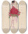 Triptych art skateboard deck of Will R Barnes 15Chrysanthemums Red by Will R Barnes (1939)