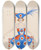 Triptych art skateboard deck of Will R Barnes Costume For Girls In Red White And Blue_2 by Will R Barnes (1939)