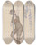 Triptych art skateboard deck of Will R Barnes Monkey by Will R Barnes (1939)