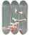 Triptych art skateboard deck of Eric O W Ehrstrm Cluster Of Rowanberries With Snow by Eric O W Ehrstrom (1881-1934)