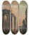 Triptych art skateboard deck of Hubert Robert Architectural Capriccio With Ruins Of The Temple Of Saturn And The Colosseum In The Background by Hubert Robert (1733-1808)