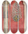 Triptych art skateboard deck of Julesedmondcharles Lachaise Design For The Decoration Of A Gothic Niche by Jules-Edmond-Charles Lachaise (1897)