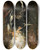 Triptych art skateboard deck of Hans Makart Putti Near A Forest Brook by Hans Makart (1840-1884)