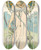 Triptych art skateboard deck of Alphonse Mucha Bleuzehadancourt Parfumeur by Alphonse Mucha (1860-1939)