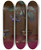 Triptych art skateboard deck of Martin Johnson Heade Red Rose And Heliotrope In A Vase Requited And Unrequited Love by Martin Johnson Heade (1819-1904)