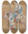 Triptych art skateboard deck of Kamigaki Hry Courtesan Seated On A Bench Enjoying The Evening Cool In Summer by Kamigaki Horyu (1615-1868)