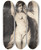 Triptych art skateboard deck of Frans Schwartz Andromeda Efter Rubens by Frans Schwartz (1850-1917)