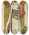 Triptych art skateboard deck of Caleb Althin Salvator L No18 by Caleb Althin (1866-1919)