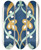 Triptych art skateboard deck of Afghan Boundary Commission 18 Plates Of Ornamental Tiles From The Afghan Boundary Commission Pl 09 by Afghan Boundary Commission (1884-1888)