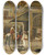 Triptych art skateboard deck of Edwin Lord Weeks Hindu Merchants by Edwin Lord Weeks (1849-1903)
