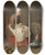 Triptych art skateboard deck of Jean Simon Chardin The Kitchen Maid by Jean Simeon Chardin (1699-1779)