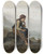 Triptych art skateboard deck of Johann Georg Meyer Von Bremen Die Ziegenhirtin The Littlegoat Herder by Johann Georg Meyer Von Bremen (1813-1886)