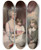 Triptych art skateboard deck of Gilbert Stuart Portrait Of A Family by Gilbert Stuart (1755-1828)