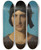 Triptych art skateboard deck of Jeanlon Grme Head Of An Italian Woman by Jean-Lon Grme (1824-1904)