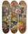 Triptych art skateboard deck of Georgius Jacobus Johannes Van Os Still Life With A Camelia Spray Cornflowersand Grapes In A Silver Bowl With Nuts An Orange And Red Peppers Allon A Marble Ledge by Georgius Jacobus Johannes Van Os (1782-1861)