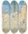 Triptych art skateboard deck of Childe Hassam Piazza Di Spagna Rome by Childe Hassam (1859-1935)