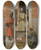 Triptych art skateboard deck of Rudolf Weisse The Arms Merchant Presenting His Wares by Rudolf Weisse (1869-1930)