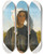 Triptych art skateboard deck of Jules Breton Portrait De Jeune Paysanne Bordelaise by Jules Breton (1827-1906)