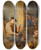Triptych art skateboard deck of David Teniers The Younger The Empty Mug by David Teniers The Younger (1610-1690)