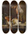 Triptych art skateboard deck of Jean Simon Chardin Still Life With A Rayfish A Basket Of Onions Eggs Cheese A Green Jug And A Copper Pot by Jean Simeon Chardin (1699-1779)