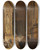 Triptych art skateboard deck of Johan Gottlob Brusell A Temple Staircase Piece Of Architecture by Johan Gottlob Brusell
