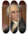 Triptych art skateboard deck of Thomas Sully John Vaughan by Thomas Sully (1783-1872)