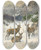 Triptych art skateboard deck of Josef Schmitzberger A Deer Herd In Winter by Josef Schmitzberger (1851-1930)