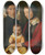 Triptych art skateboard deck of Johann Friedrich Overbeck Selfportrait With Family by Johann Friedrich Overbeck (1789-1869)