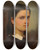Triptych art skateboard deck of Julie Wilhelmine Hagenschwarz Autoportree by Julie Wilhelmine Hagen-Schwarz (1824-1902)