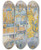 Triptych art skateboard deck of Emile Bernard Vue Des Toits by Emile Bernard (1868-1941)