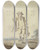 Triptych art skateboard deck of Gottlieb Welt Jger Zwei Erlegte Hasen Tragend by Gottlieb Welte (1745-1792)