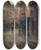 Triptych art skateboard deck of Fernand Maillaud La Rue De Lanneau Effet De Pluie by Fernand Maillaud (1862-1948)