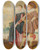 Triptych art skateboard deck of Dirck Hals An Elegant Couple Standing By A River by Dirck Hals (1591-1656)