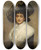 Triptych art skateboard deck of George Adolphus Storey Little Swansdown by George Adolphus Storey (1834-1919)