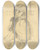 Triptych art skateboard deck of Vladimr Kov Little Girl In A Blouse With Large Sleeves by Vladimir Kovar