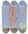 Triptych art skateboard deck of George Barbier A Palm Beach Tailleur De Worth by George Barbier (1882-1932)