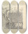 Triptych art skateboard deck of Otto Greiner Cover Design For Klassischer Skulpurenschatz by Otto Greiner (1869-1916)