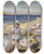 Triptych art skateboard deck of Paul Michel Dupuy At The Beach by Paul Michel Dupuy (1869-1949)
