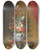 Triptych art skateboard deck of Follower Of Anne Vallayercoster Still Life With Flowers In An Urn Birds And Fruit On A Ledge Below by Follower of Anne Vallayer-Coster (1744-1818)