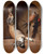 Triptych art skateboard deck of Dirck De Bray Still Life With Dead Hare And Falcon In A Niche by Dirck de Bray (1635-1694)